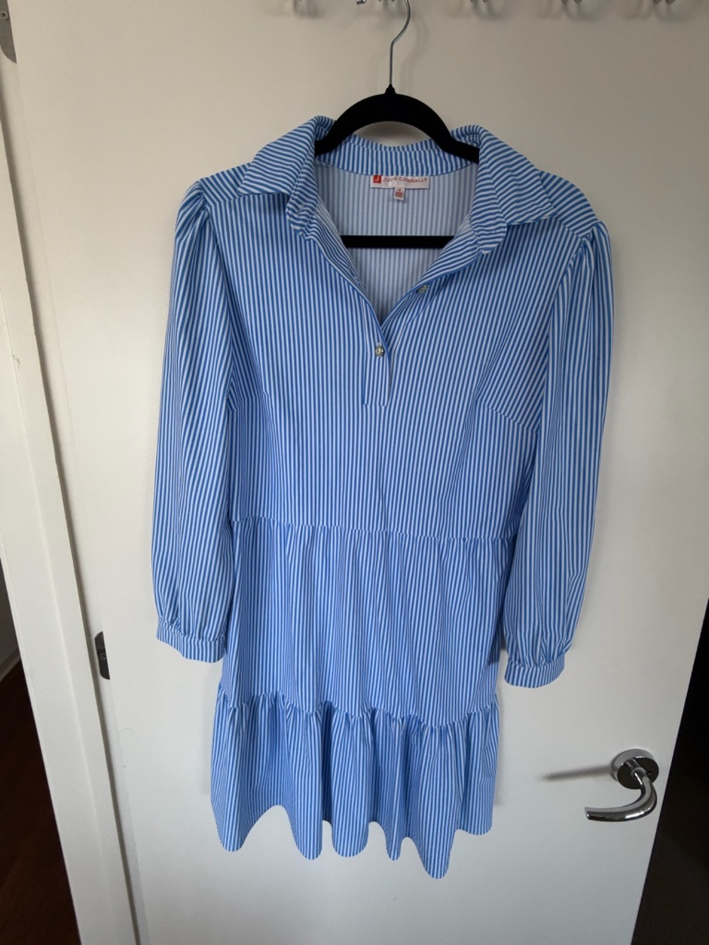 Jude Connolly Blue Striped Tiered woman’s dress size M